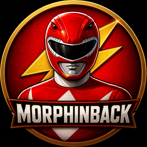 MorphinBack logo with Red Ranger helmet